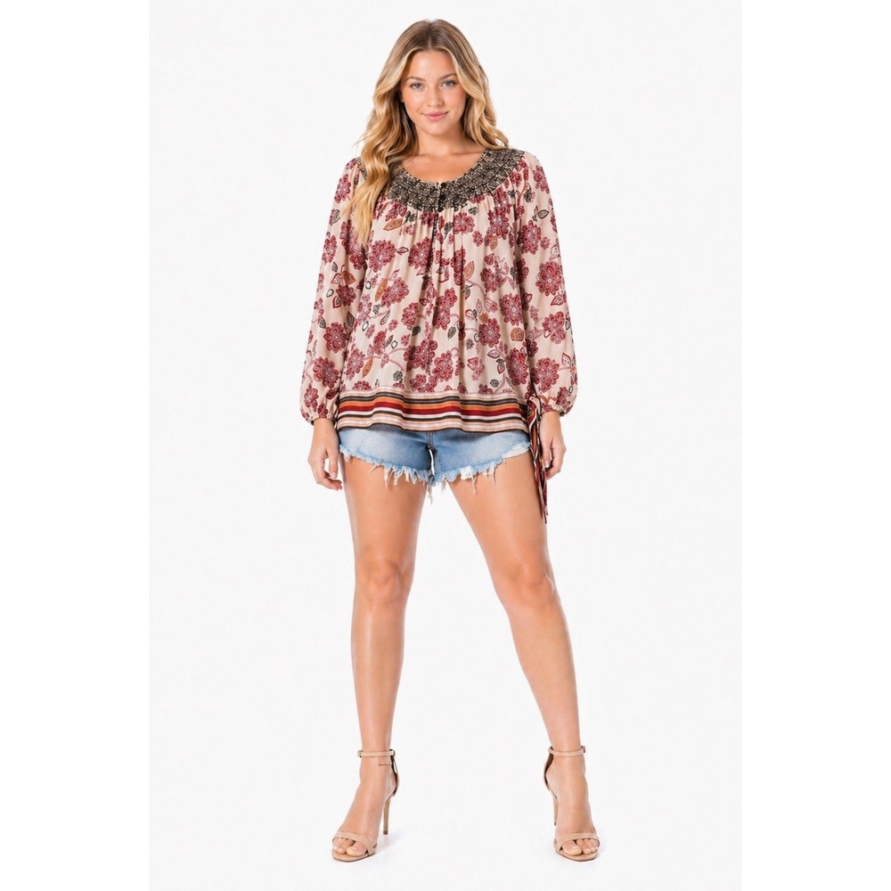 Boho Blouse Top 18 20 Boho Romantic‎ Peasant Floral Fairy Flowy Lightweight